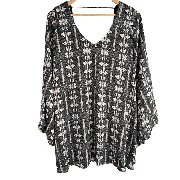 Show Me Your MuMu Dresses & Skirts - Show Me Your Mumu Gabby Low Back Snakeskin Mini Dress Womens S Bell Sleeve Boho